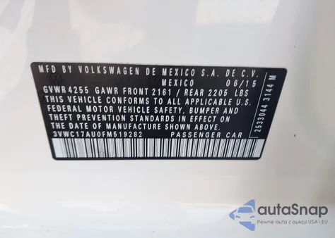 2015 Volkswagen Golf Sportwagen Tsi S 4-Door из США, поврежденный, VIN 3VWC17AU0FM519282